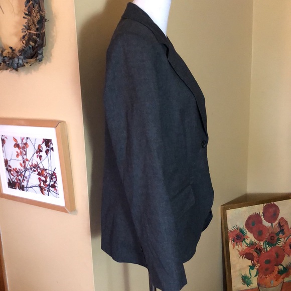 HARVE BENARD Size 14 Charcoal Gray Blazer Jacket Wool Lined Women Carer $138 NWT - Picture 3 of 11